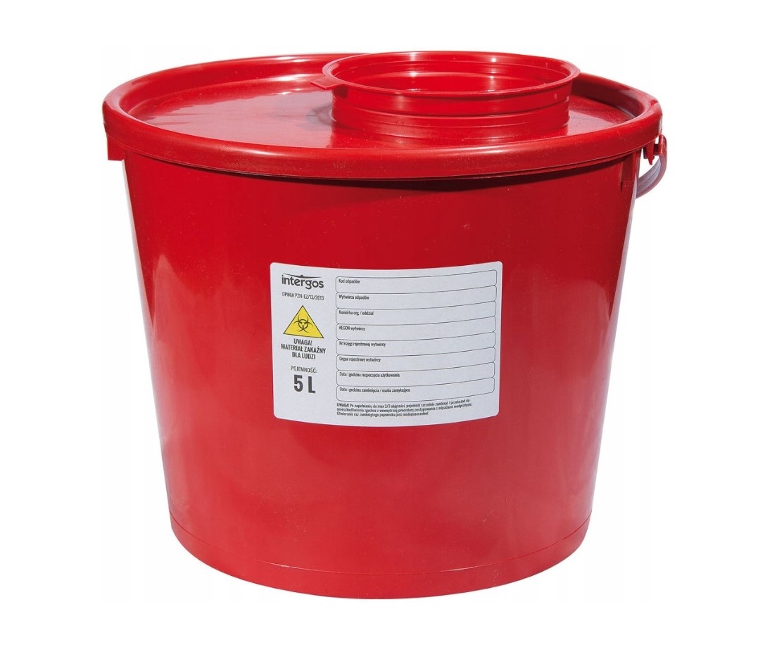 Container pentru deșeuri medicale 5L rotund 1pc